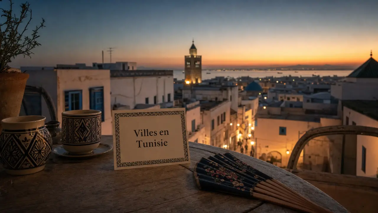 Ville en Tunisie : vue de la médina de Tunis, Sfax et Sousse