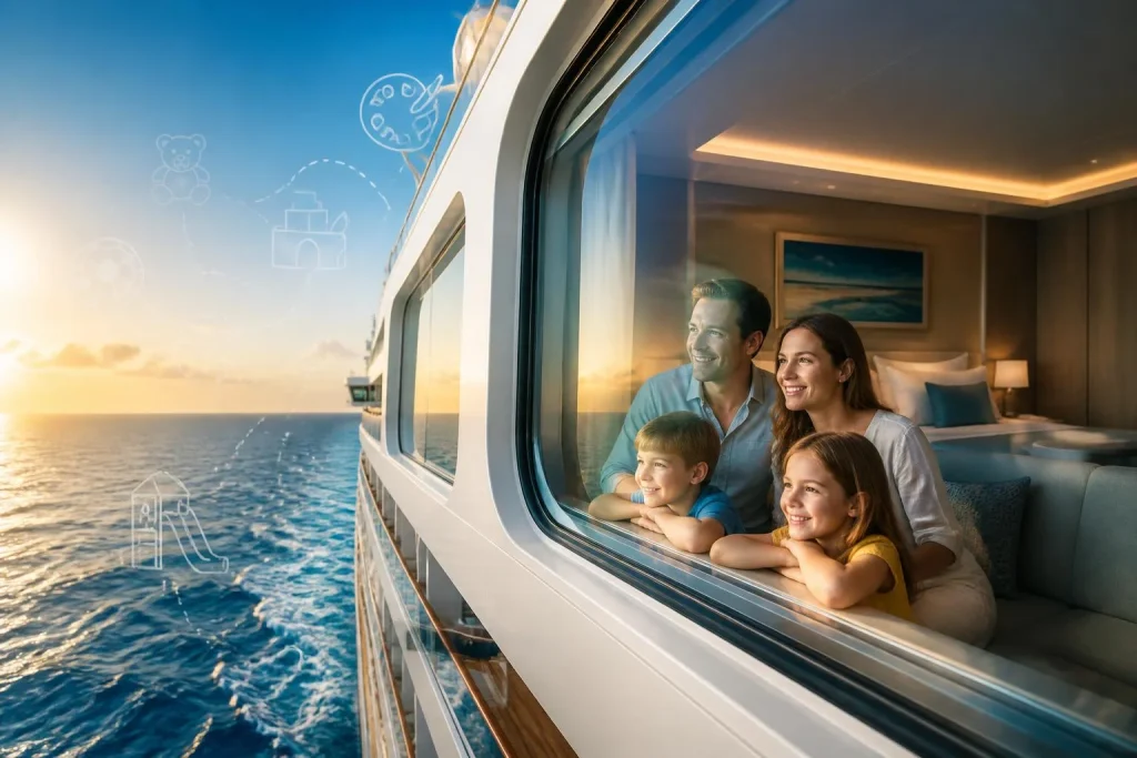 Première croisière en famille : la cabine, les clubs enfants et les erreurs à éviter avant d’embarquer