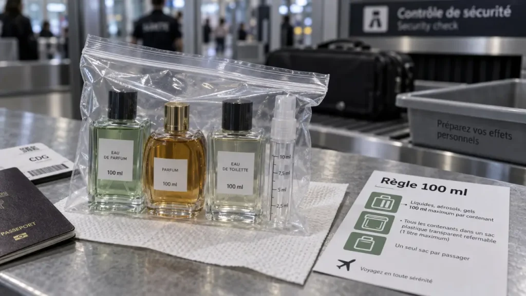 Parfum en avion : 100 ml en cabine, plus de 100 ml en soute