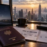 Temps de vol Paris New York : 8h à l’aller, carte d’embarquement et passeport