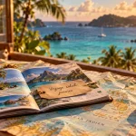 Voyage soleil en janvier : carte, boussole et départ vers le soleil