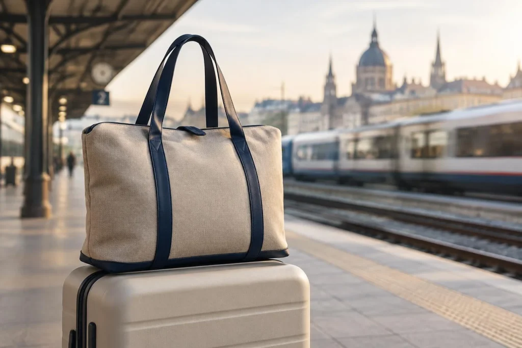 Un cabas de voyage bien choisi : le bon volume, un portage confortable et une allure soignée
